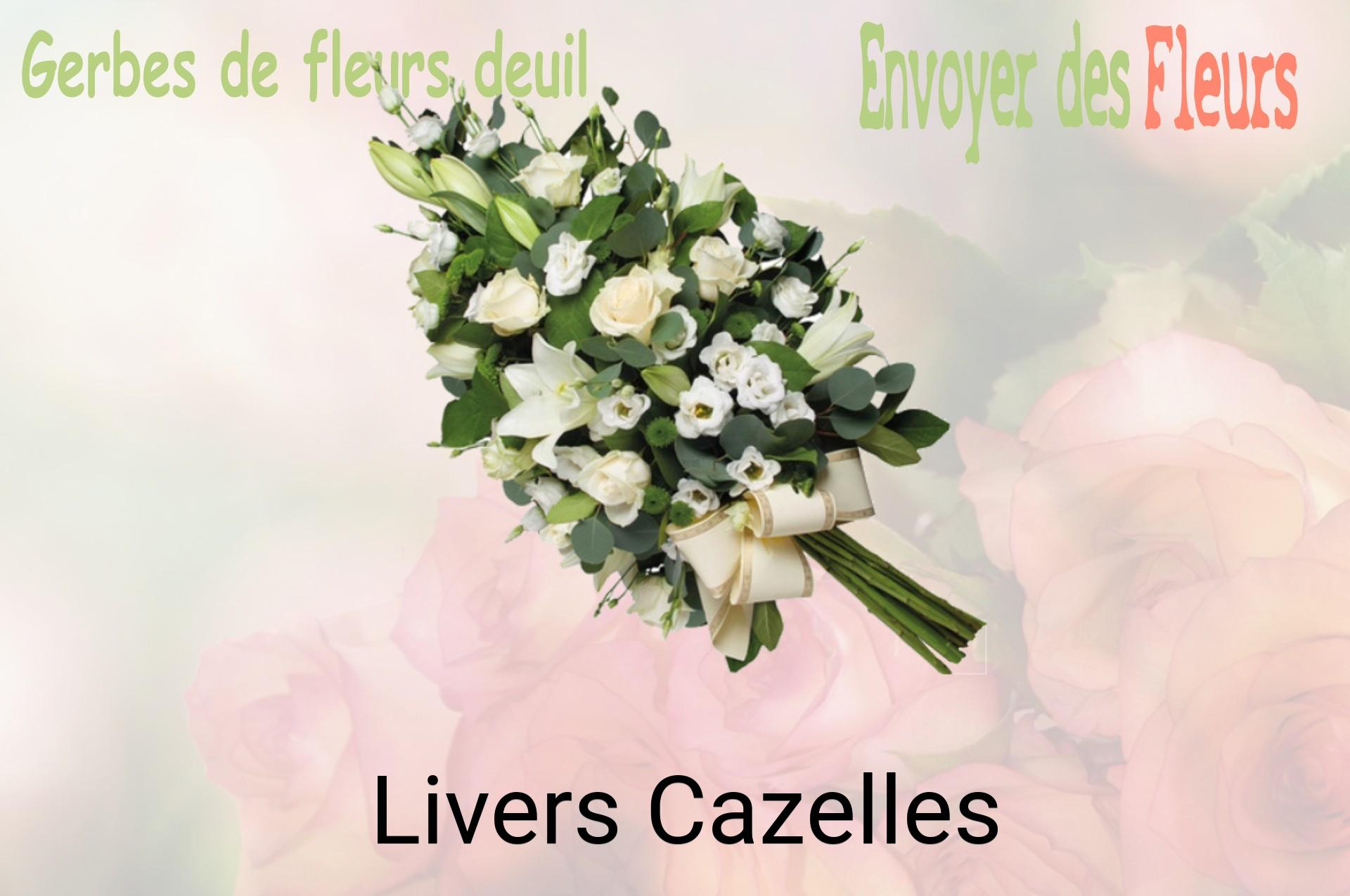 Gerbe de fleurs de deuil livrée à Livers-Cazelles